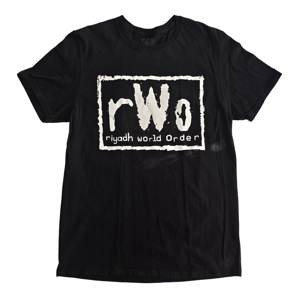 WWE Authentic rWo Riyadh‎ World Order Black Graphic T-Shirt Mens L  Royal Rumble